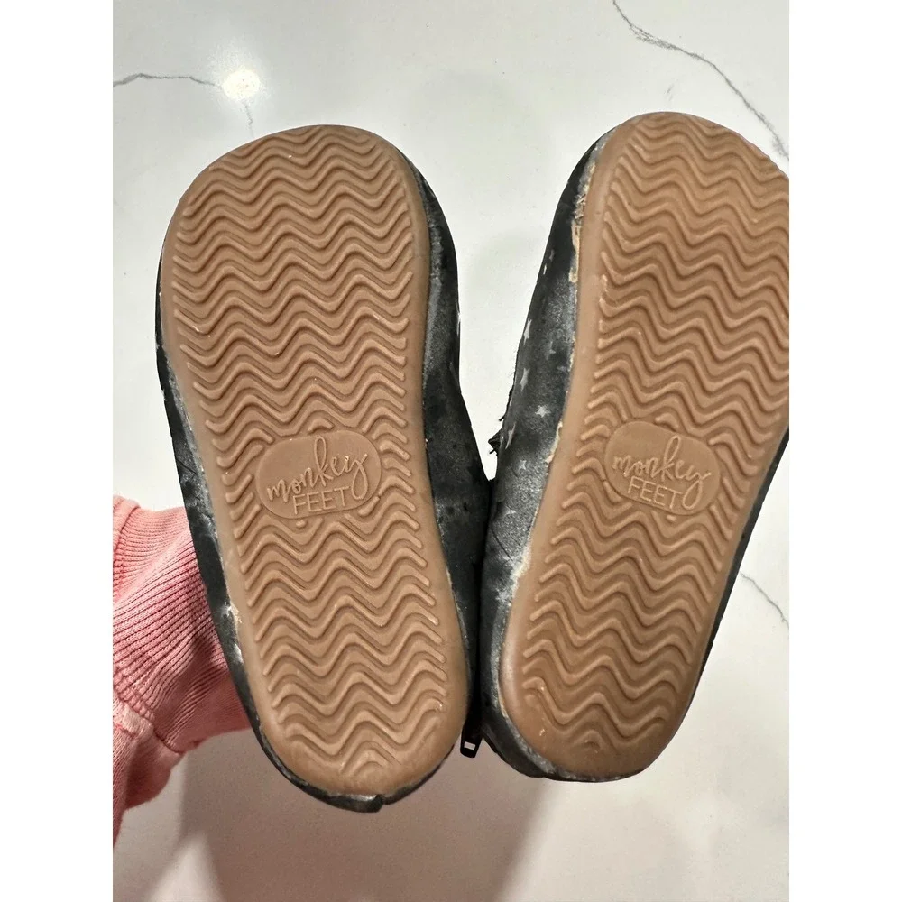 Monkey Feet Ballet Star Black Shoes Girls 18-24M Toddler Zipper‎ Strap